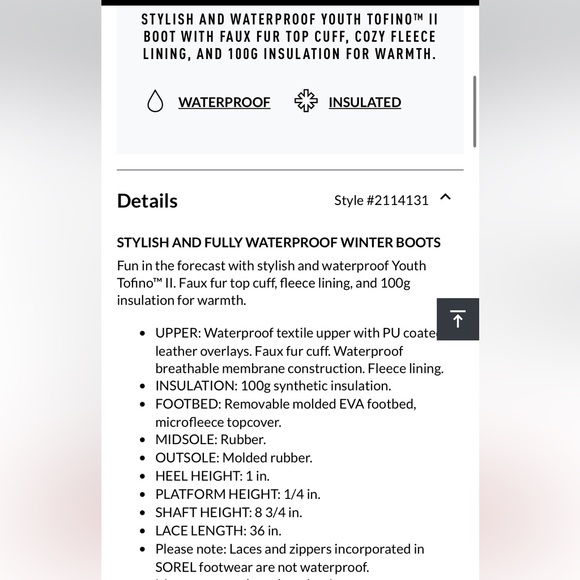 Girl or Women’s Tofino II Waterproof Boot - Picture 3 of 12